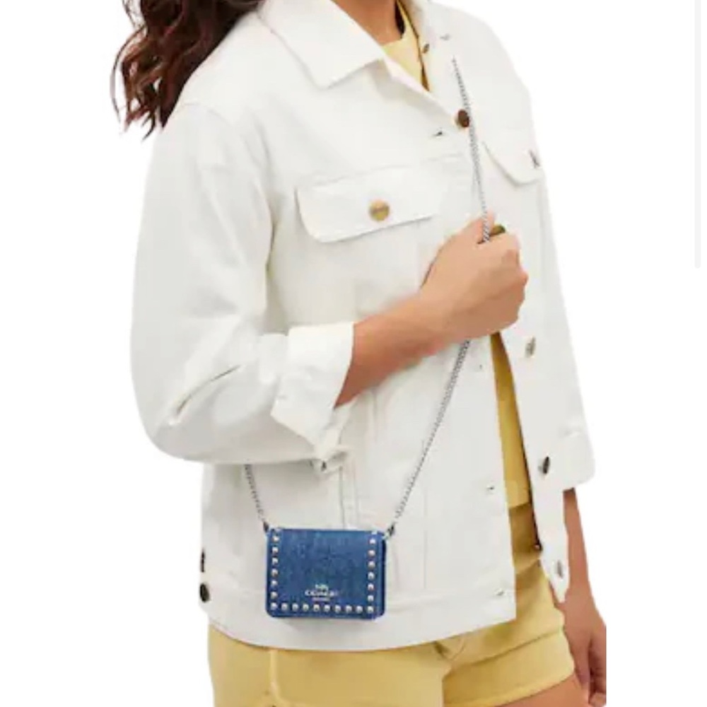 Coach MINI WALLET ON A CHAIN WITH RIVETS